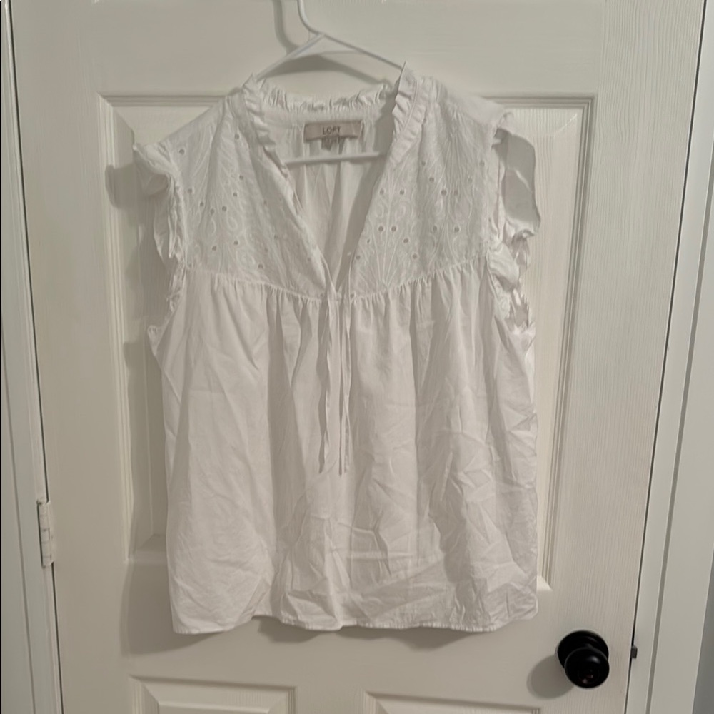 Loft White Eyelet Women's Top